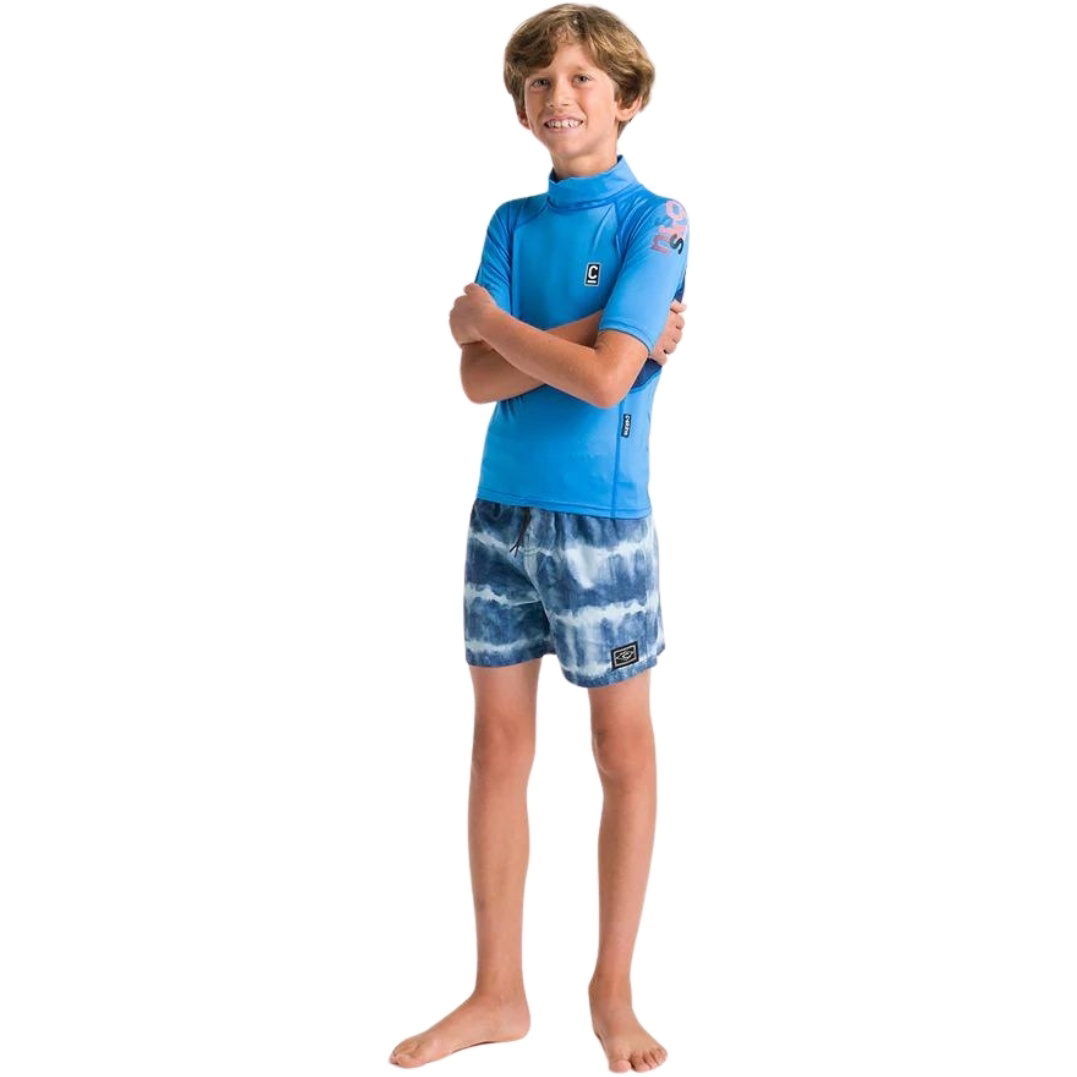 2026 C-Skins Junior NuWave X Kurzarm-Lycra-Weste C-NLYSSJ - Cyan / Slate / Multi